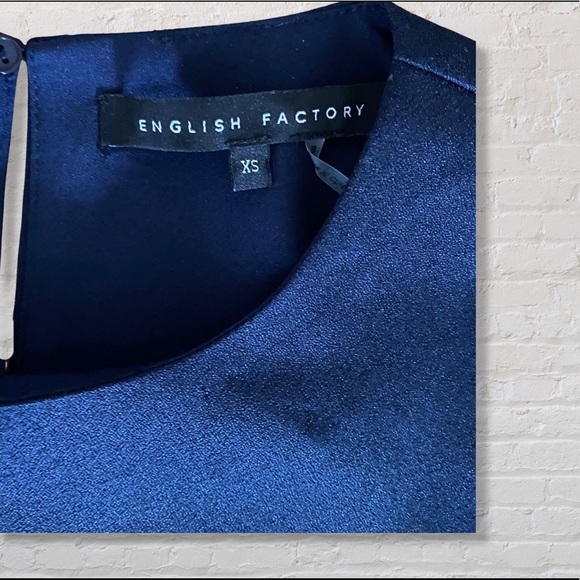 English Factory Navy Fringe Blouse xs NWOT - Picture 5 of 5